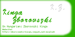 kinga zborovszki business card